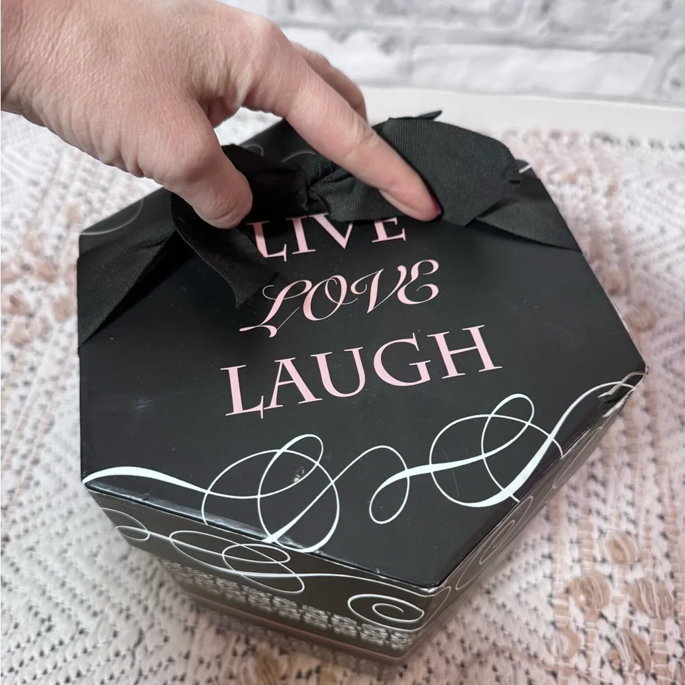 Decorative Black Gift Box with Pink Accents